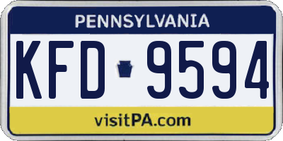 PA license plate KFD9594