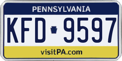 PA license plate KFD9597