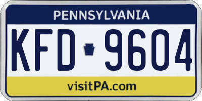 PA license plate KFD9604