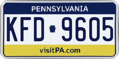 PA license plate KFD9605