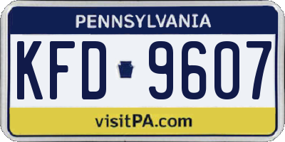 PA license plate KFD9607