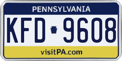 PA license plate KFD9608