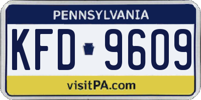 PA license plate KFD9609