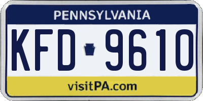 PA license plate KFD9610
