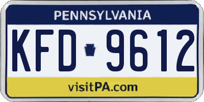 PA license plate KFD9612