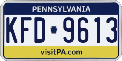 PA license plate KFD9613