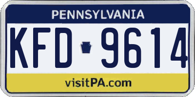 PA license plate KFD9614