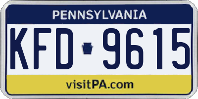 PA license plate KFD9615