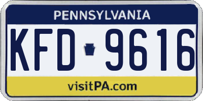 PA license plate KFD9616