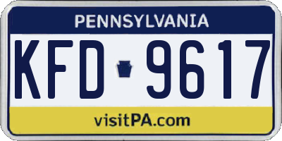 PA license plate KFD9617