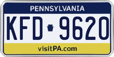 PA license plate KFD9620