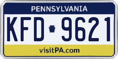 PA license plate KFD9621