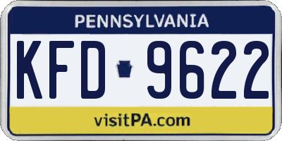 PA license plate KFD9622