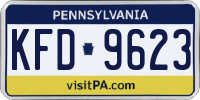 PA license plate KFD9623