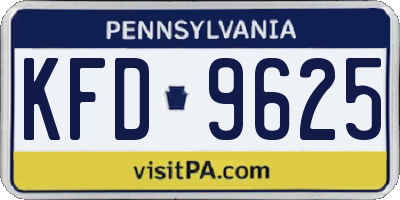 PA license plate KFD9625