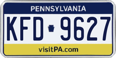 PA license plate KFD9627