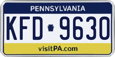 PA license plate KFD9630