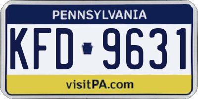 PA license plate KFD9631