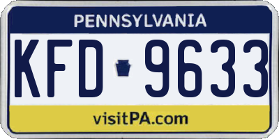 PA license plate KFD9633