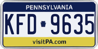 PA license plate KFD9635