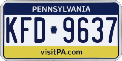 PA license plate KFD9637