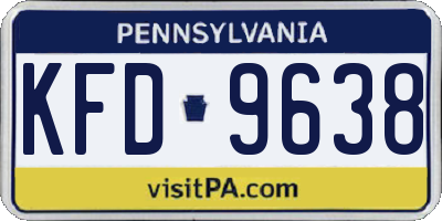 PA license plate KFD9638