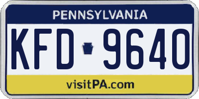 PA license plate KFD9640
