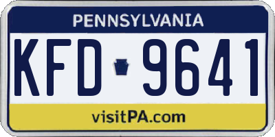 PA license plate KFD9641