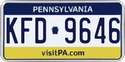 PA license plate KFD9646