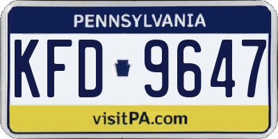 PA license plate KFD9647
