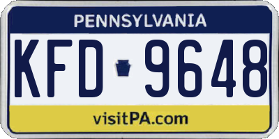PA license plate KFD9648