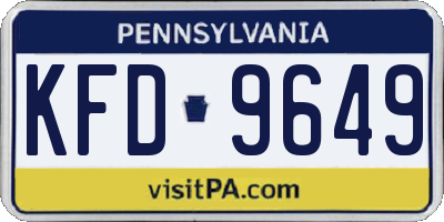 PA license plate KFD9649