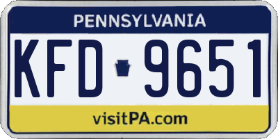 PA license plate KFD9651