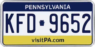 PA license plate KFD9652