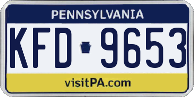 PA license plate KFD9653