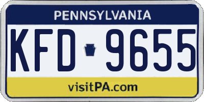 PA license plate KFD9655