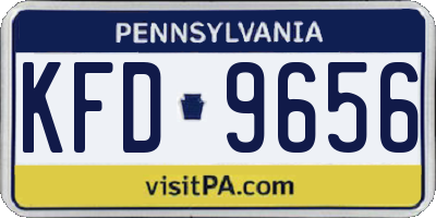 PA license plate KFD9656