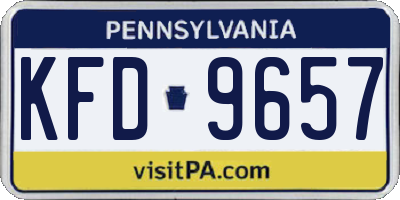 PA license plate KFD9657