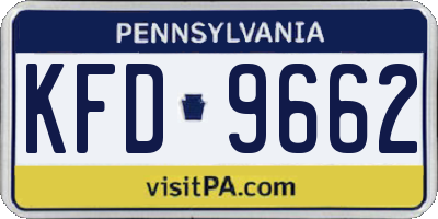 PA license plate KFD9662