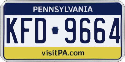 PA license plate KFD9664