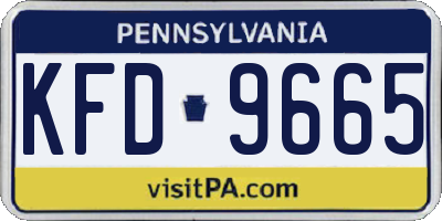 PA license plate KFD9665