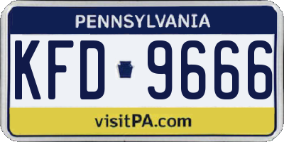 PA license plate KFD9666