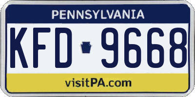 PA license plate KFD9668