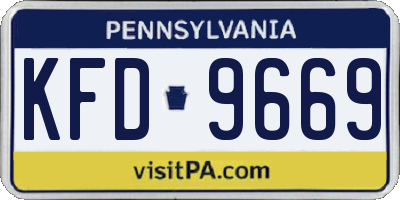 PA license plate KFD9669