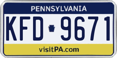 PA license plate KFD9671