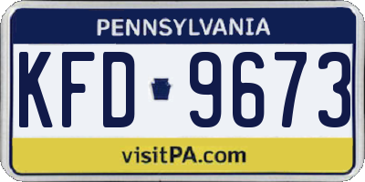 PA license plate KFD9673