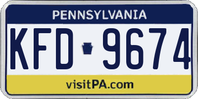 PA license plate KFD9674