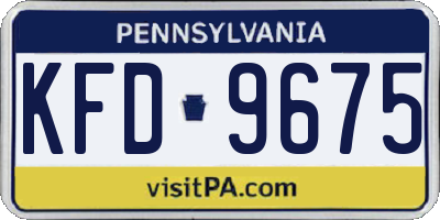 PA license plate KFD9675
