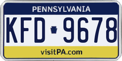 PA license plate KFD9678