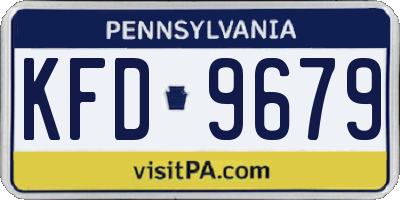 PA license plate KFD9679